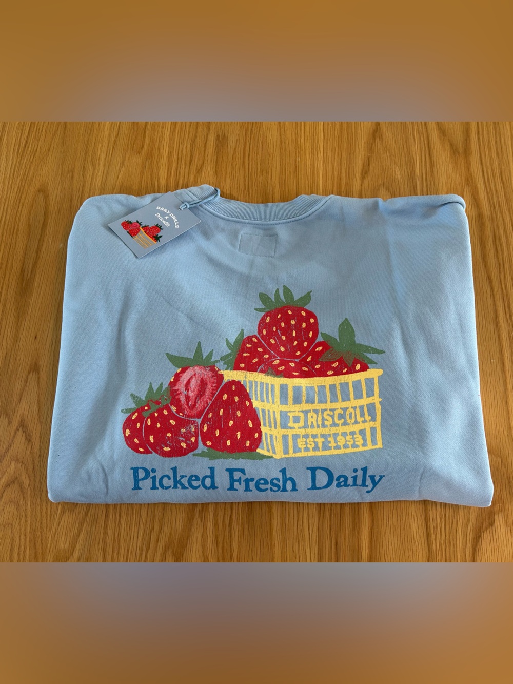 Daily Drills x Driscoll's Oversized Picked Fresh Daily Crew - Mist Size M/L NWT